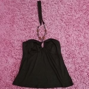 Cute Halter swim top with stones on halter straps